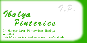 ibolya pinterics business card